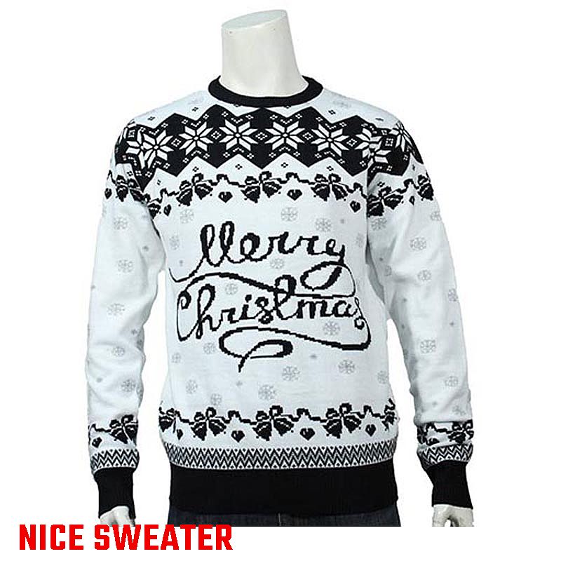 Mens White Christmas Sweater 