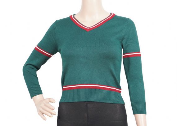 Green V-Neck School Jersey, School