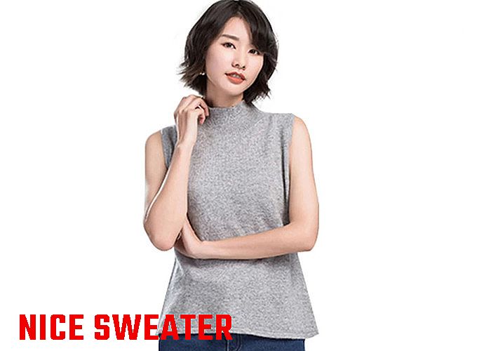 knitted vest high neck